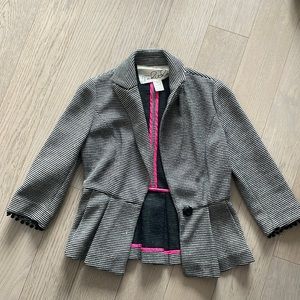 Anthropologie Black and White Striped Blazer